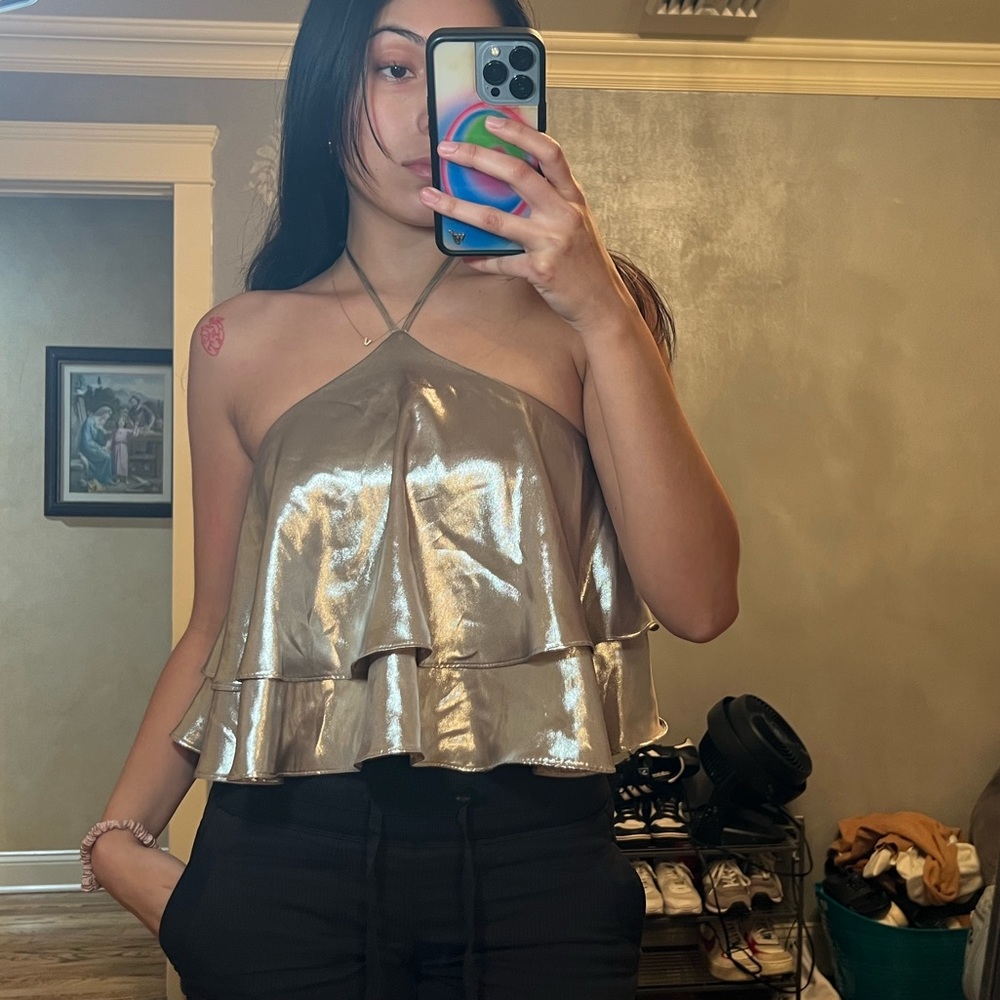 Studio F metallic crop top